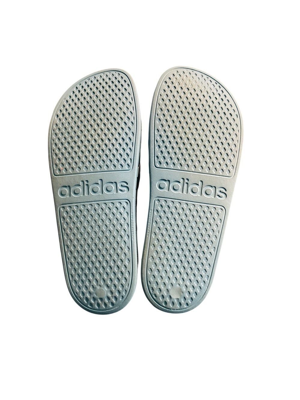 Adidas‎ Adilette Aqua Slides Women’s Size 11 Light Blue White Stripes - Picture 8 of 9